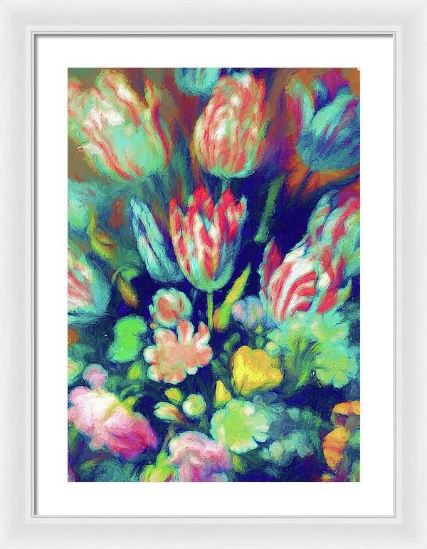 Pastel Tulips Detail - Framed Print