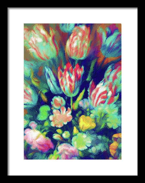 Pastel Tulips Detail - Framed Print