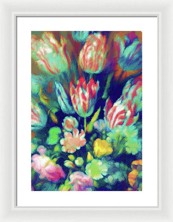 Pastel Tulips Detail - Framed Print