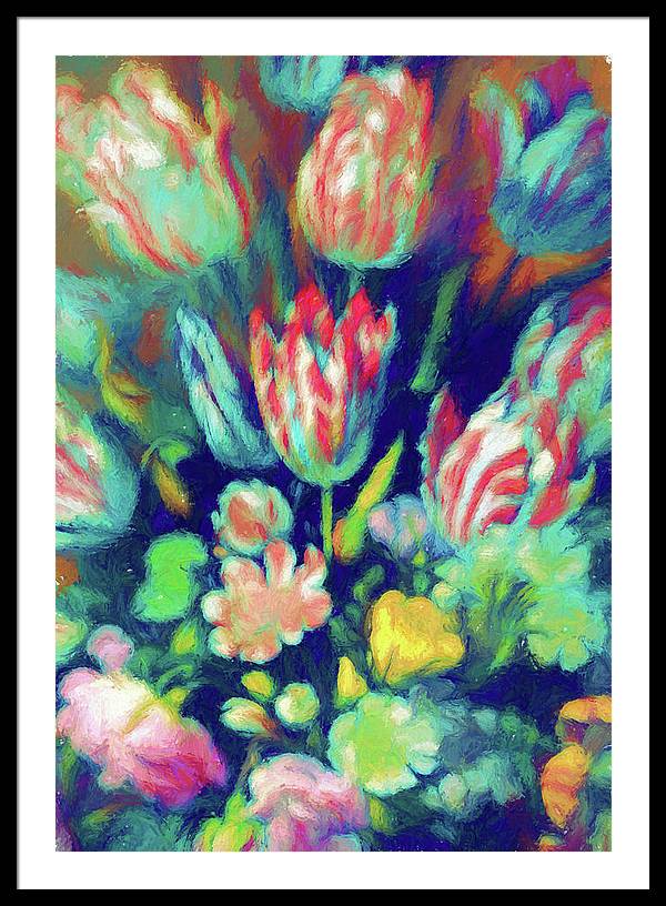 Pastel Tulips Detail - Framed Print