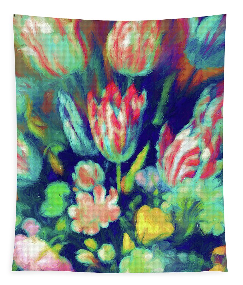 Pastel Tulips Detail - Tapestry