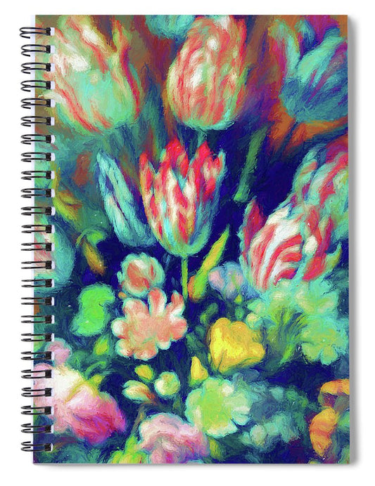 Pastel Tulips Detail - Spiral Notebook