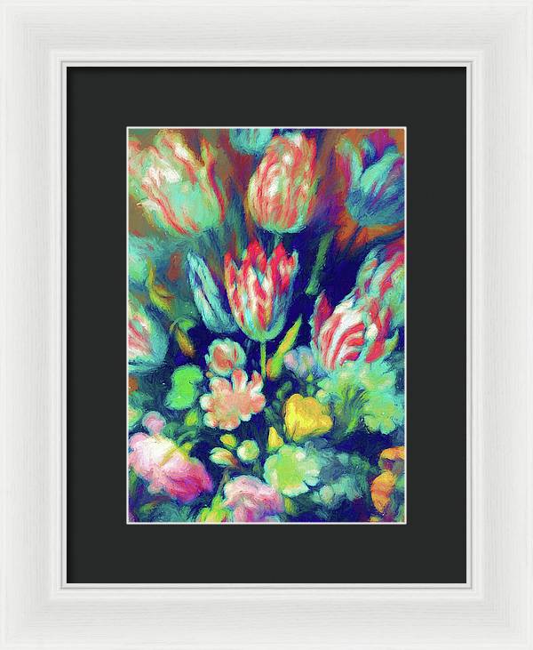 Pastel Tulips Detail - Framed Print