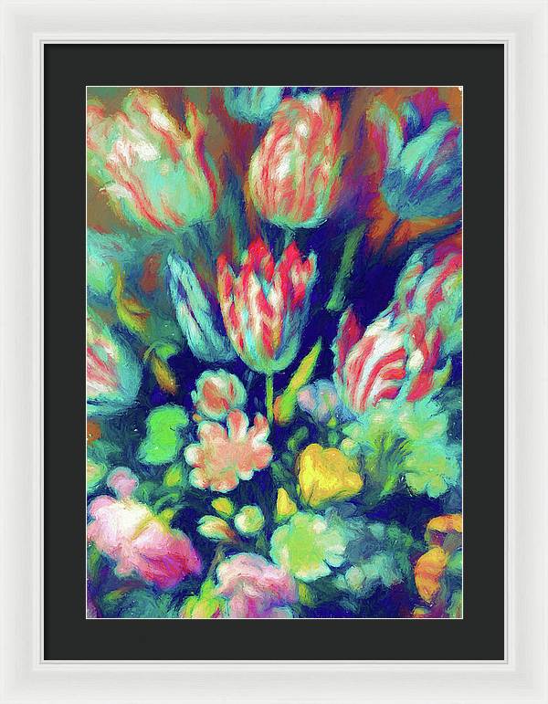 Pastel Tulips Detail - Framed Print