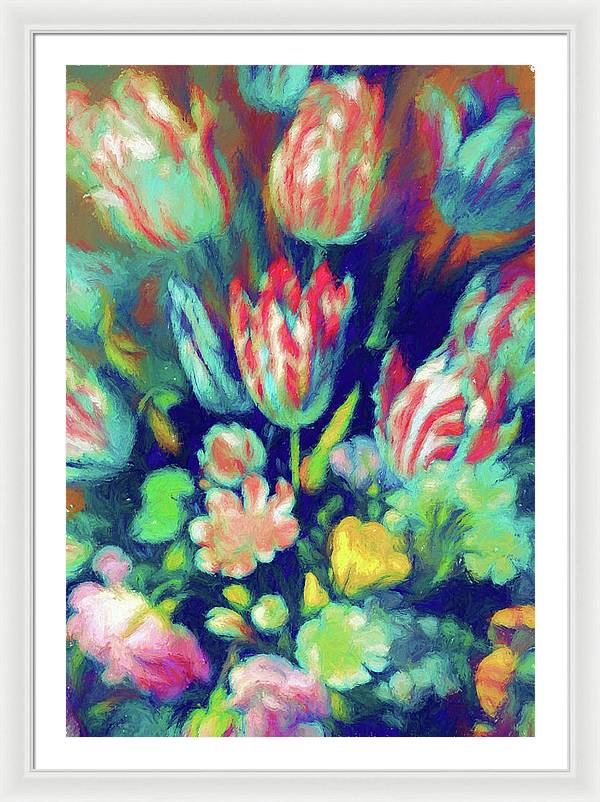 Pastel Tulips Detail - Framed Print