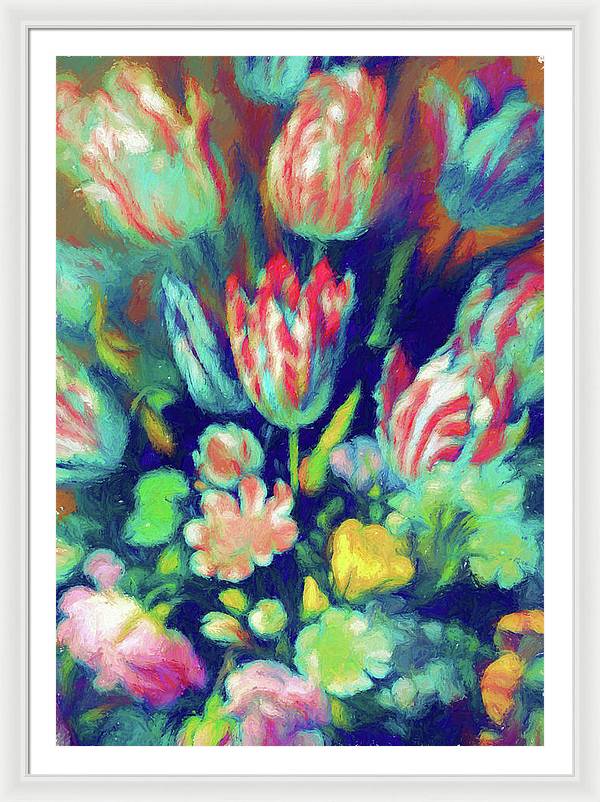 Pastel Tulips Detail - Framed Print