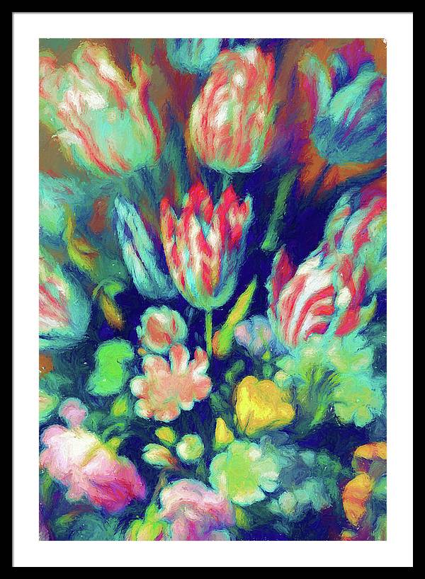 Pastel Tulips Detail - Framed Print