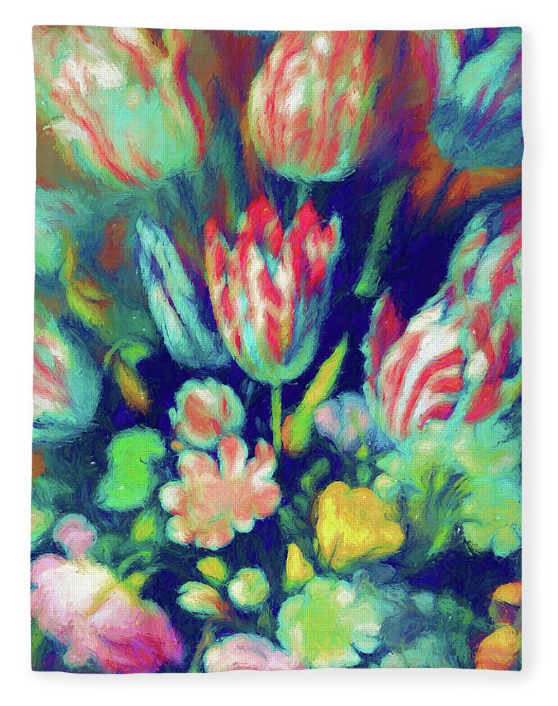 Pastel Tulips Detail - Blanket