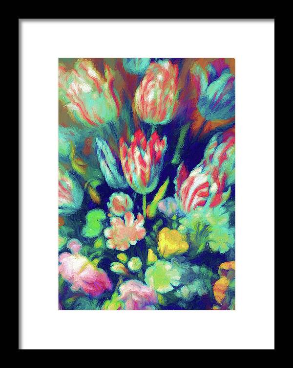 Pastel Tulips Detail - Framed Print