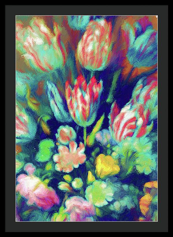 Pastel Tulips Detail - Framed Print