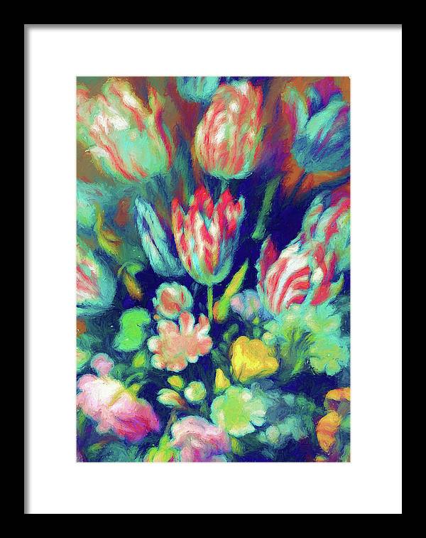 Pastel Tulips Detail - Framed Print