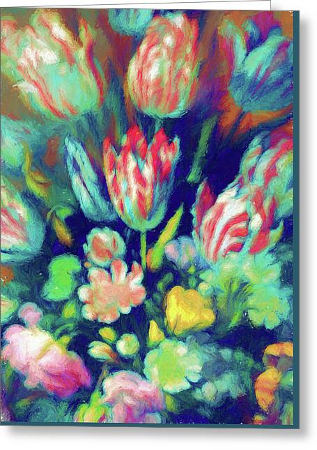 Pastel Tulips Detail - Greeting Card