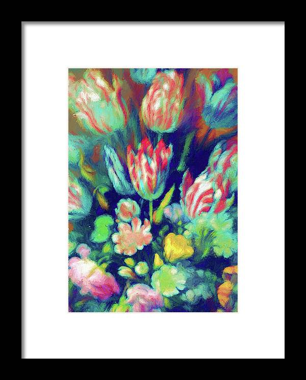 Pastel Tulips Detail - Framed Print