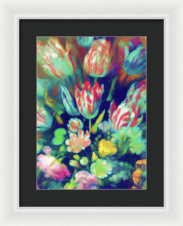 Pastel Tulips Detail - Framed Print