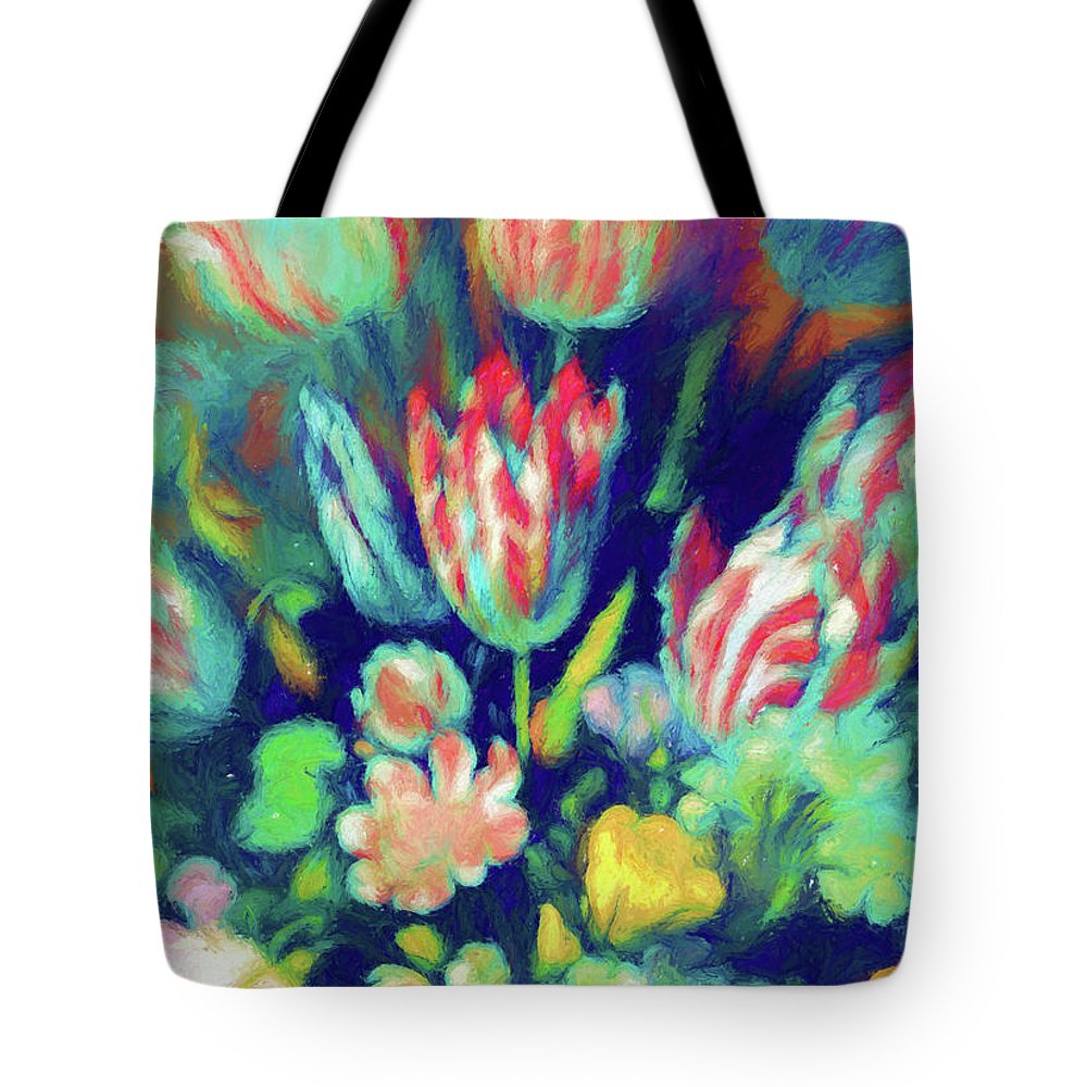 Pastel Tulips Detail - Tote Bag