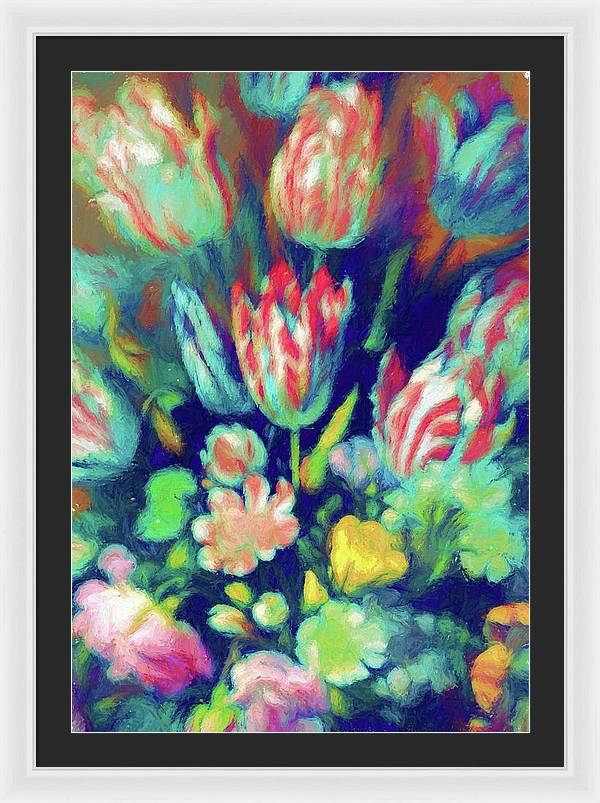 Pastel Tulips Detail - Framed Print