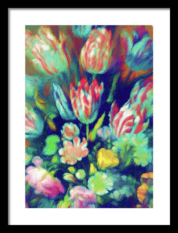 Pastel Tulips Detail - Framed Print