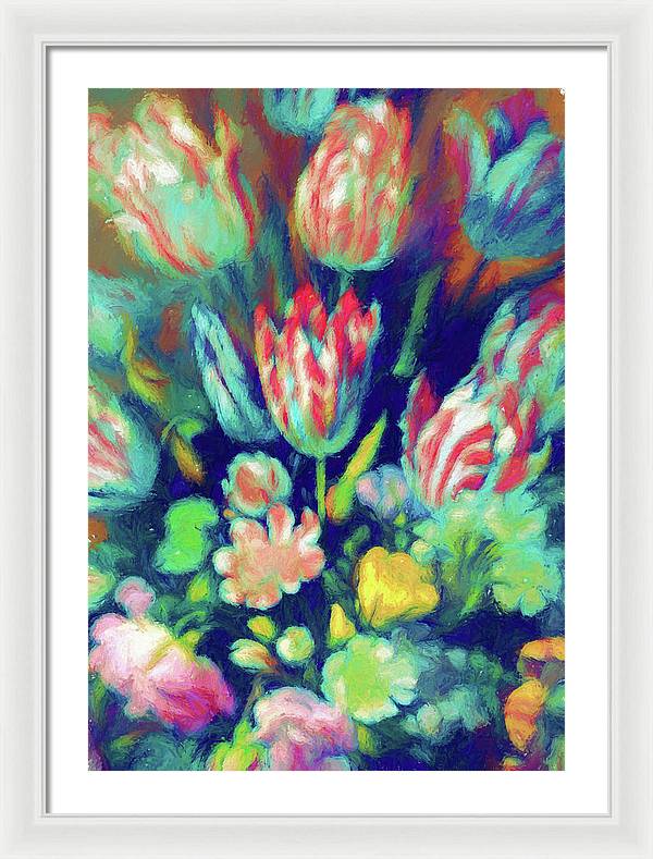 Pastel Tulips Detail - Framed Print