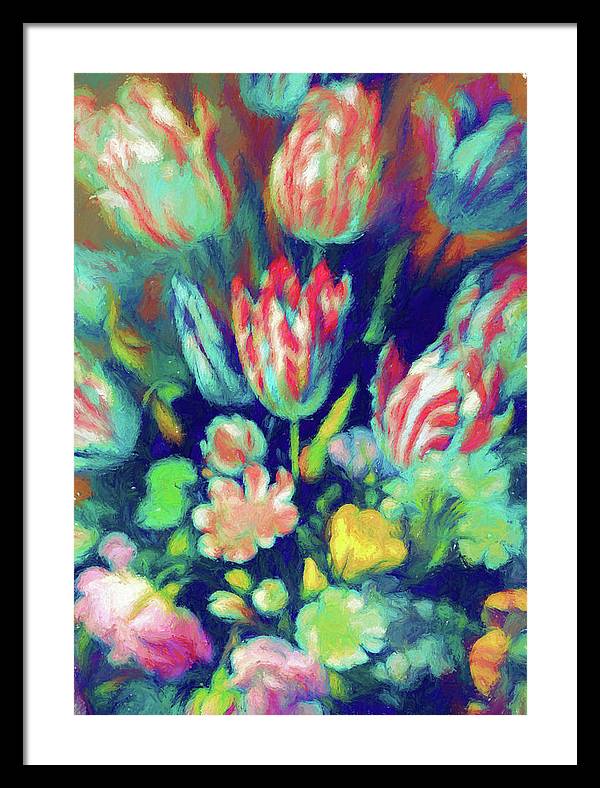 Pastel Tulips Detail - Framed Print