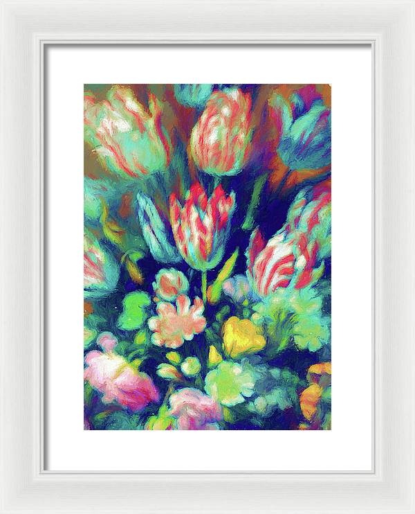 Pastel Tulips Detail - Framed Print