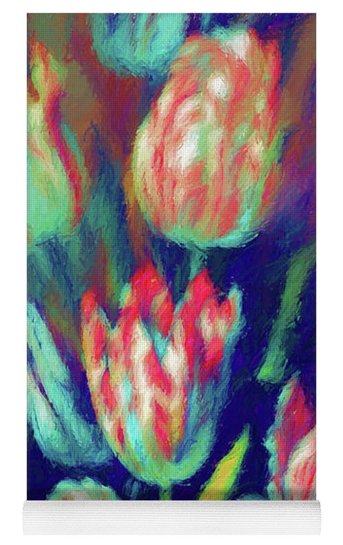 Pastel Tulips Detail - Yoga Mat