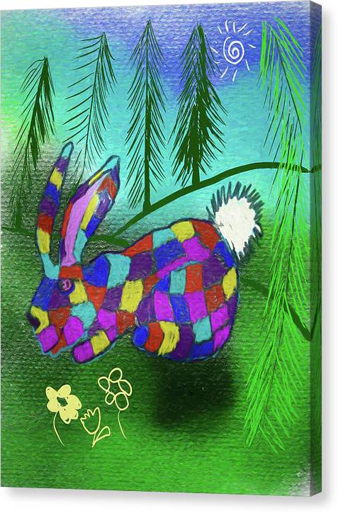 Patchwork Bunny - Canvas Print