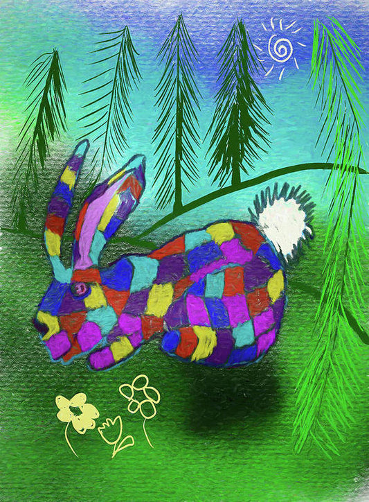 Patchwork Bunny - Art Print