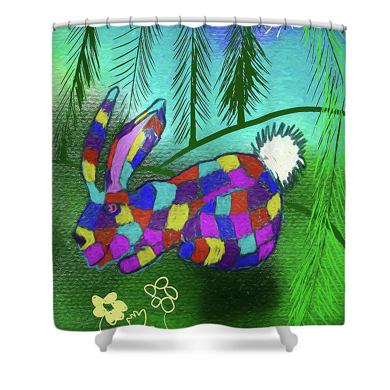 Patchwork Bunny - Shower Curtain