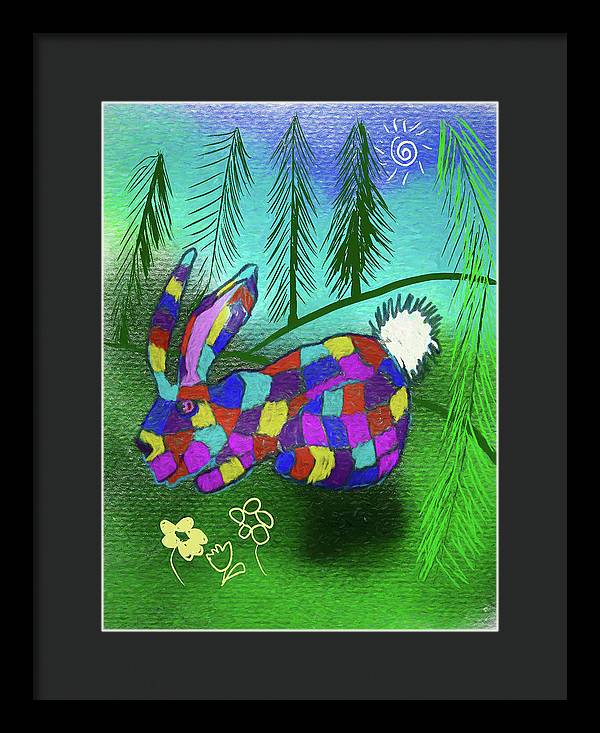 Patchwork Bunny - Framed Print