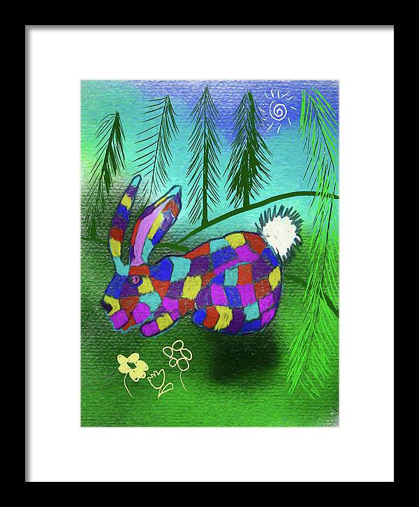 Patchwork Bunny - Framed Print