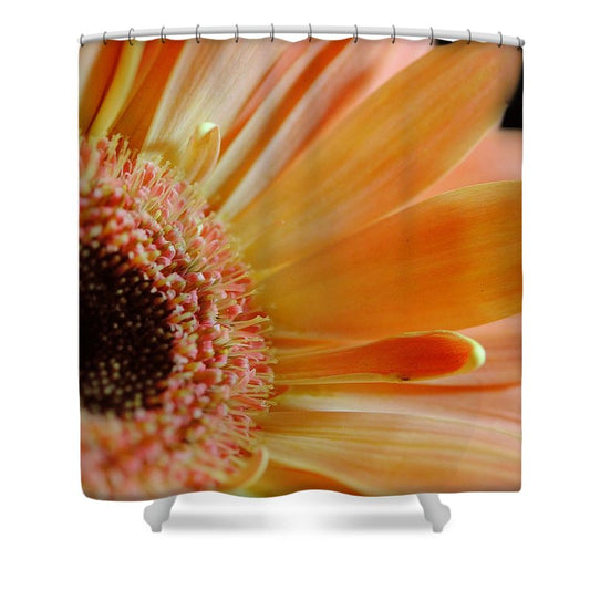 Peach Daisy Sideview - Shower Curtain