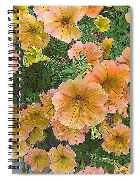 Peach Petunias - Spiral Notebook