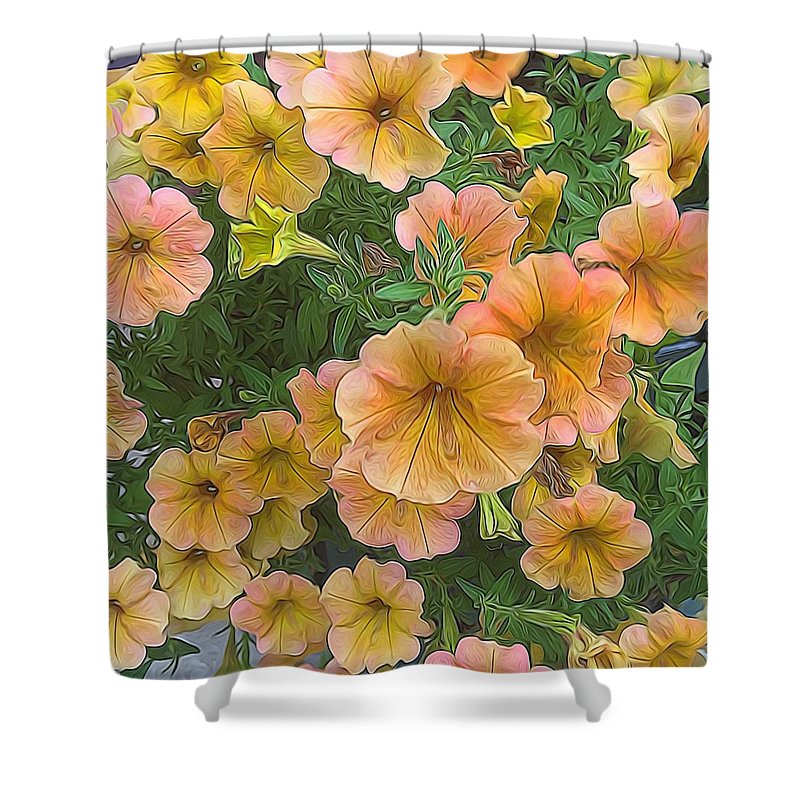 Peach Petunias - Shower Curtain