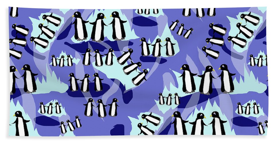 Penguins Pattern - Beach Towel