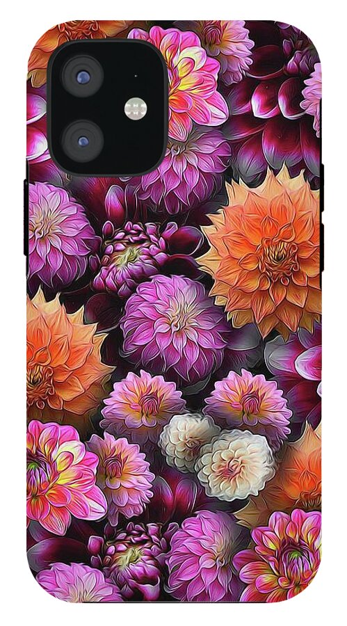 Pink and Orange Dahlias Collage - Phone Case