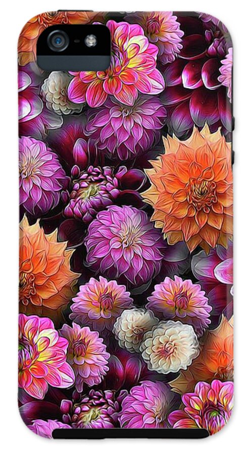 Pink and Orange Dahlias Collage - Phone Case