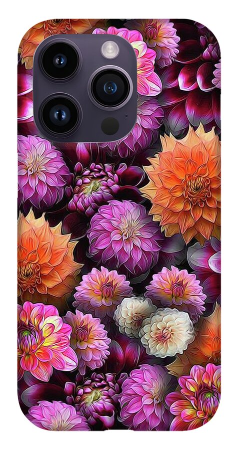 Pink and Orange Dahlias Collage - Phone Case