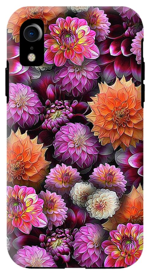 Pink and Orange Dahlias Collage - Phone Case