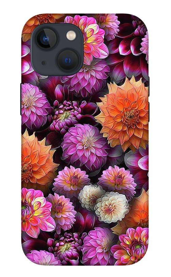 Pink and Orange Dahlias Collage - Phone Case