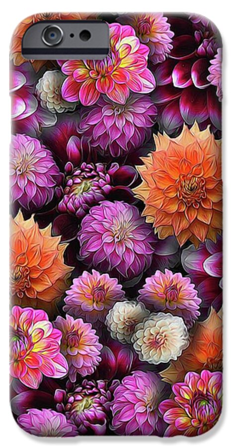 Pink and Orange Dahlias Collage - Phone Case