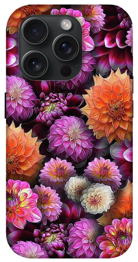 Pink and Orange Dahlias Collage - Phone Case