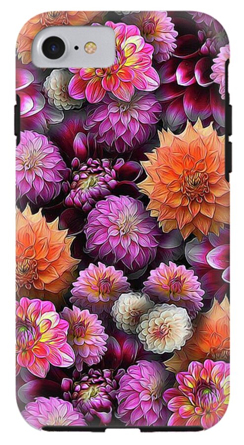 Pink and Orange Dahlias Collage - Phone Case