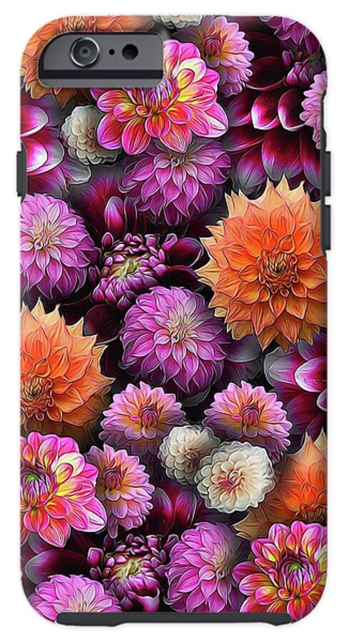 Pink and Orange Dahlias Collage - Phone Case