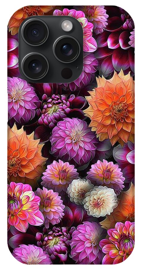 Pink and Orange Dahlias Collage - Phone Case