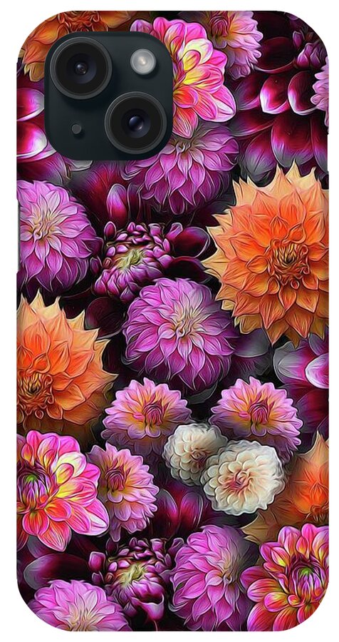 Pink and Orange Dahlias Collage - Phone Case