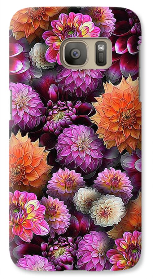 Pink and Orange Dahlias Collage - Phone Case