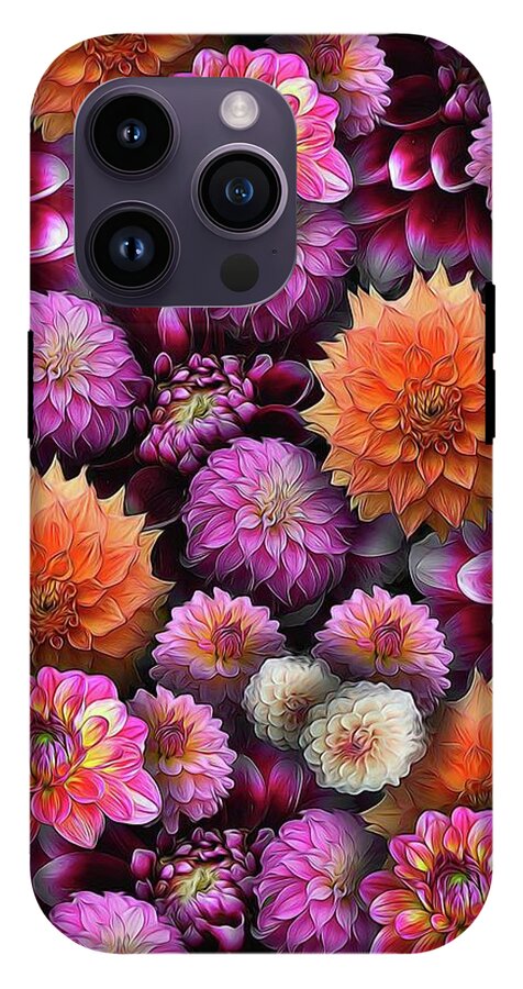 Pink and Orange Dahlias Collage - Phone Case