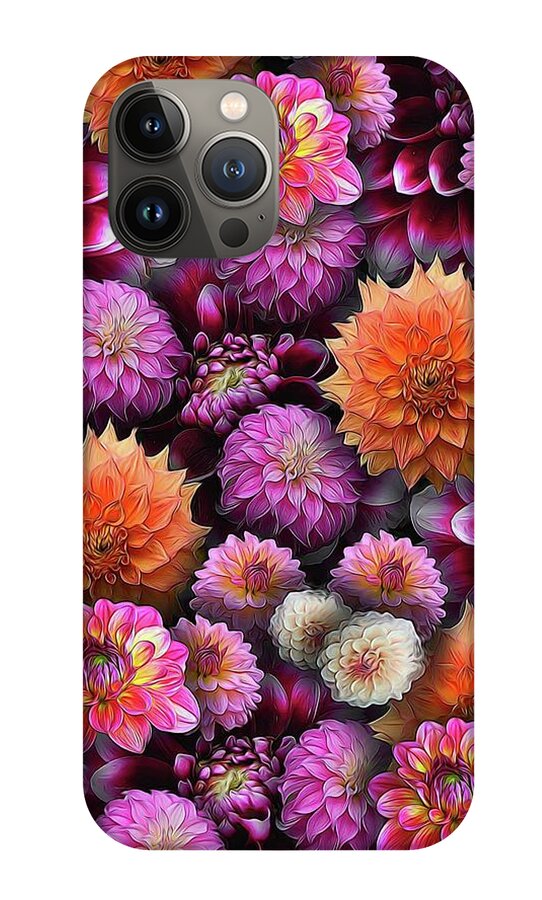 Pink and Orange Dahlias Collage - Phone Case