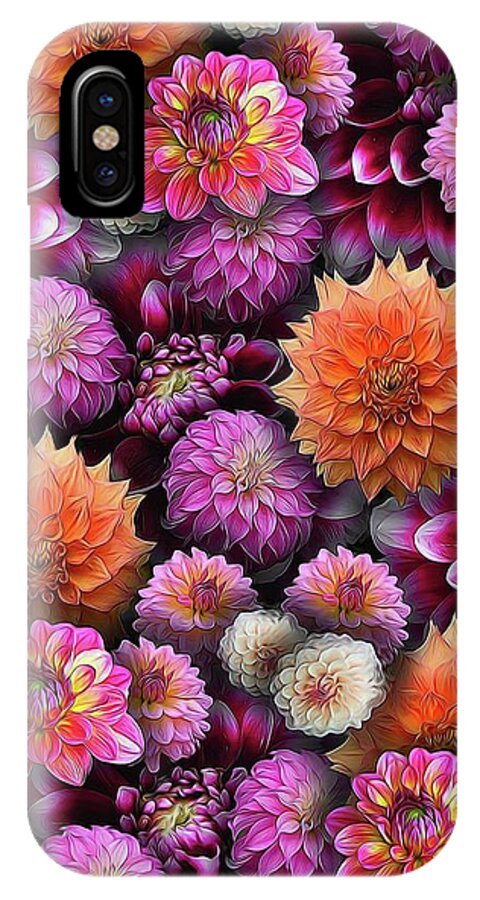 Pink and Orange Dahlias Collage - Phone Case