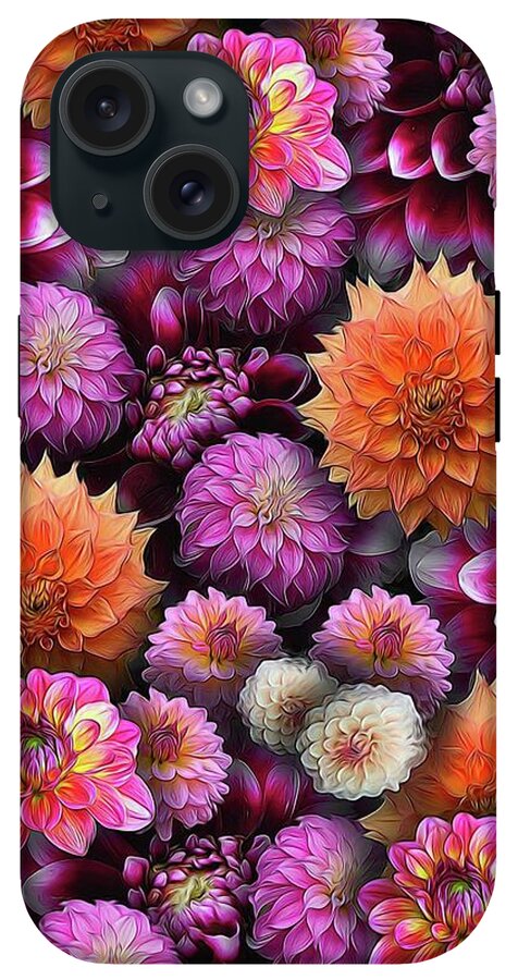 Pink and Orange Dahlias Collage - Phone Case